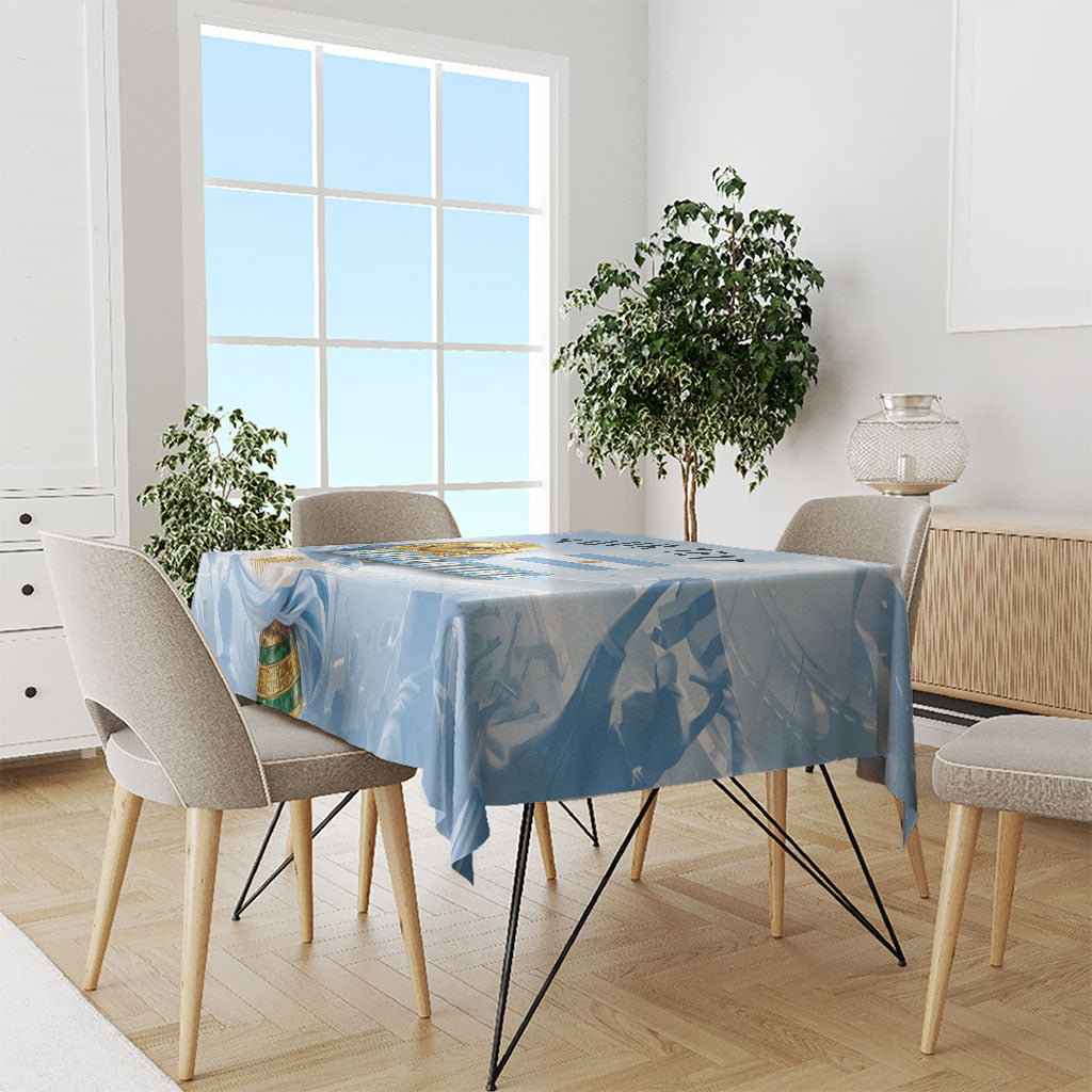Personalized Argentina Football Champion Trophy Tablecloth Flag Soccer Fan Graphic