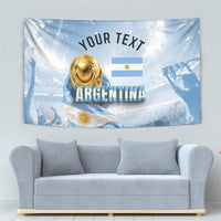 Personalized Argentina Football Champion Trophy Tapestry Flag Soccer Fan Graphic