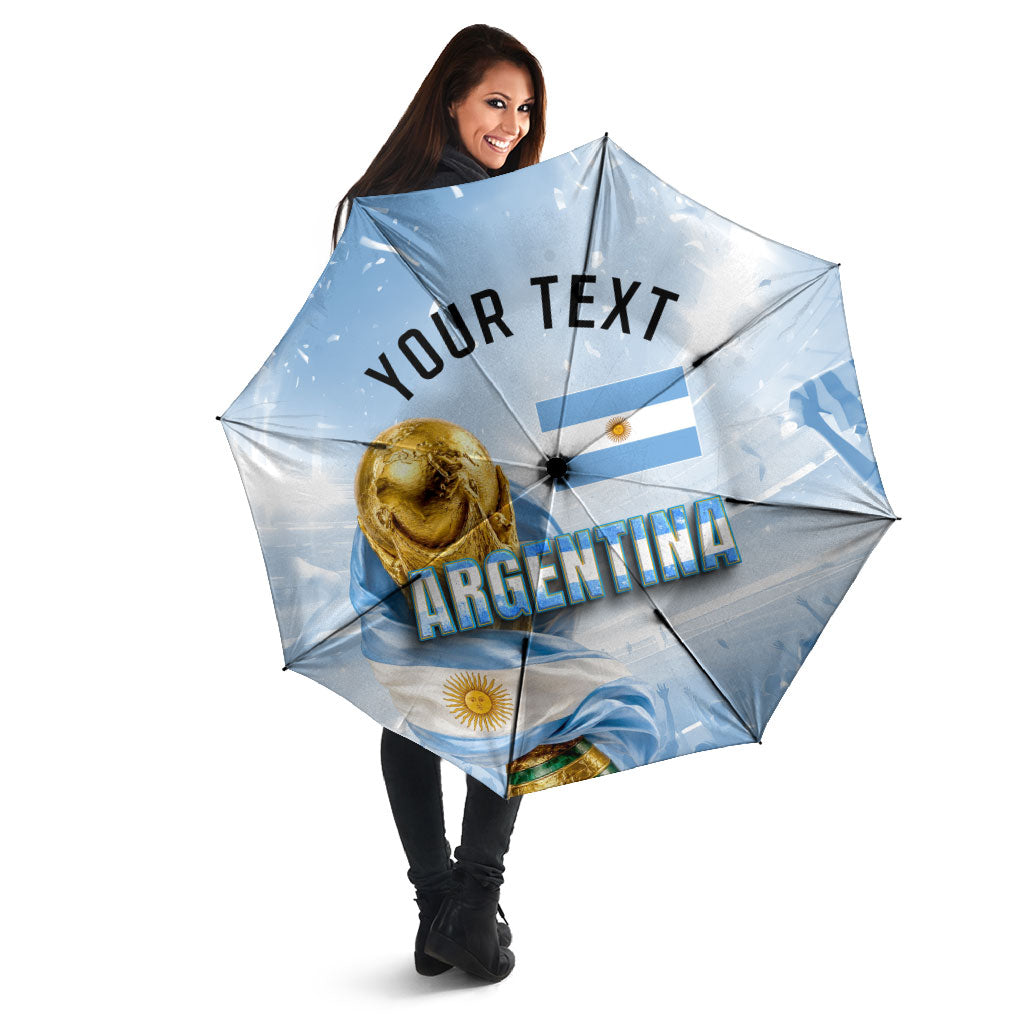 Personalized Argentina Football Champion Trophy Umbrella Flag Soccer Fan Graphic