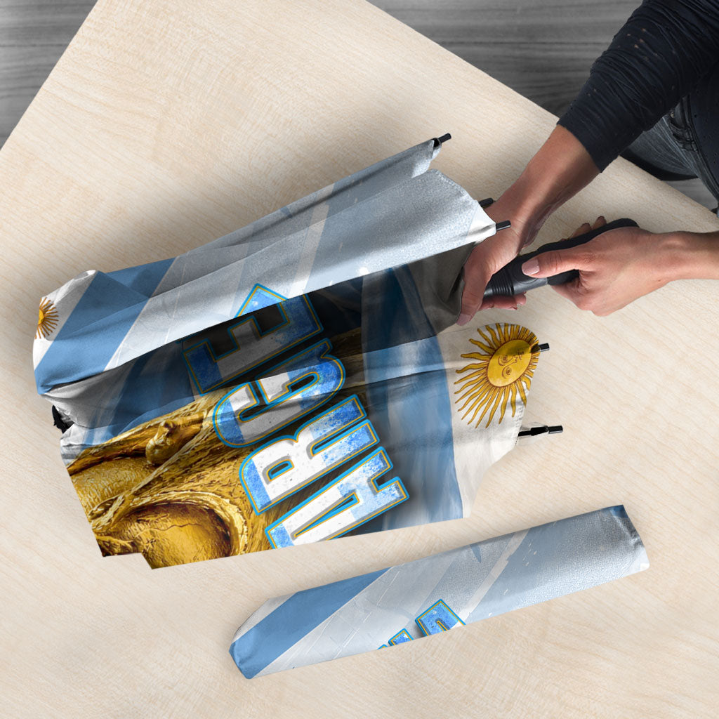 Personalized Argentina Football Champion Trophy Umbrella Flag Soccer Fan Graphic