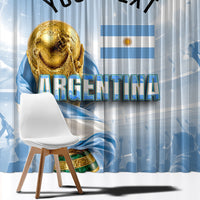 Personalized Argentina Football Champion Trophy Window Curtain Flag Soccer Fan Graphic