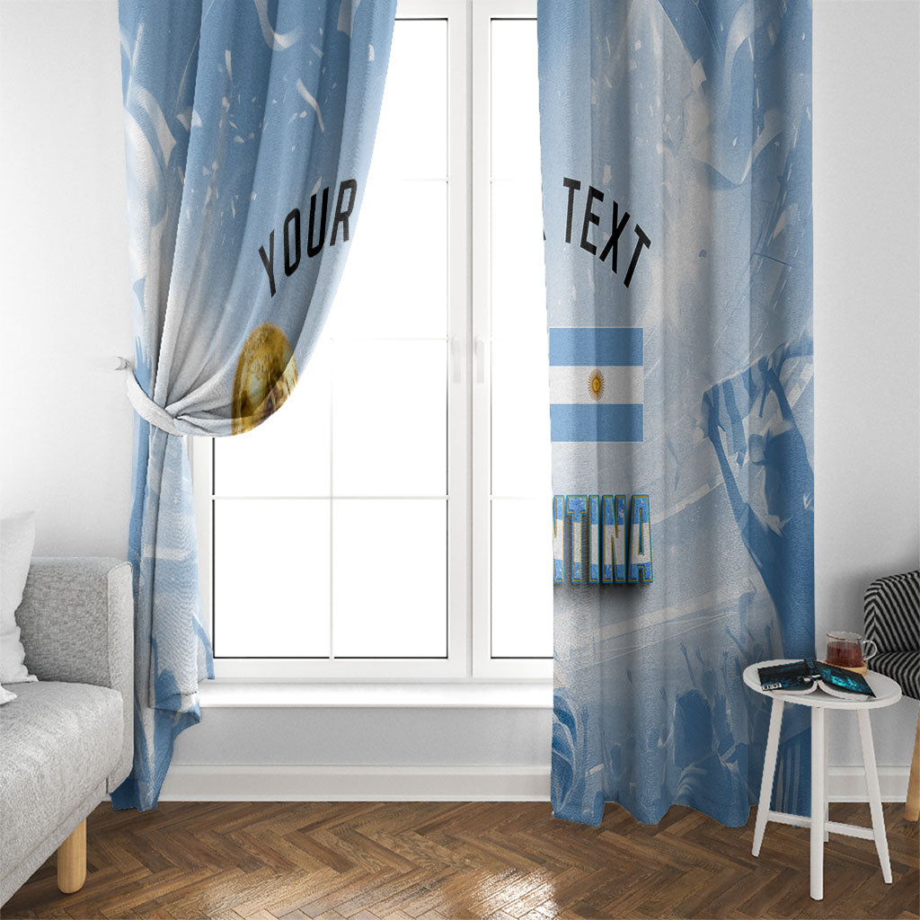 Personalized Argentina Football Champion Trophy Window Curtain Flag Soccer Fan Graphic