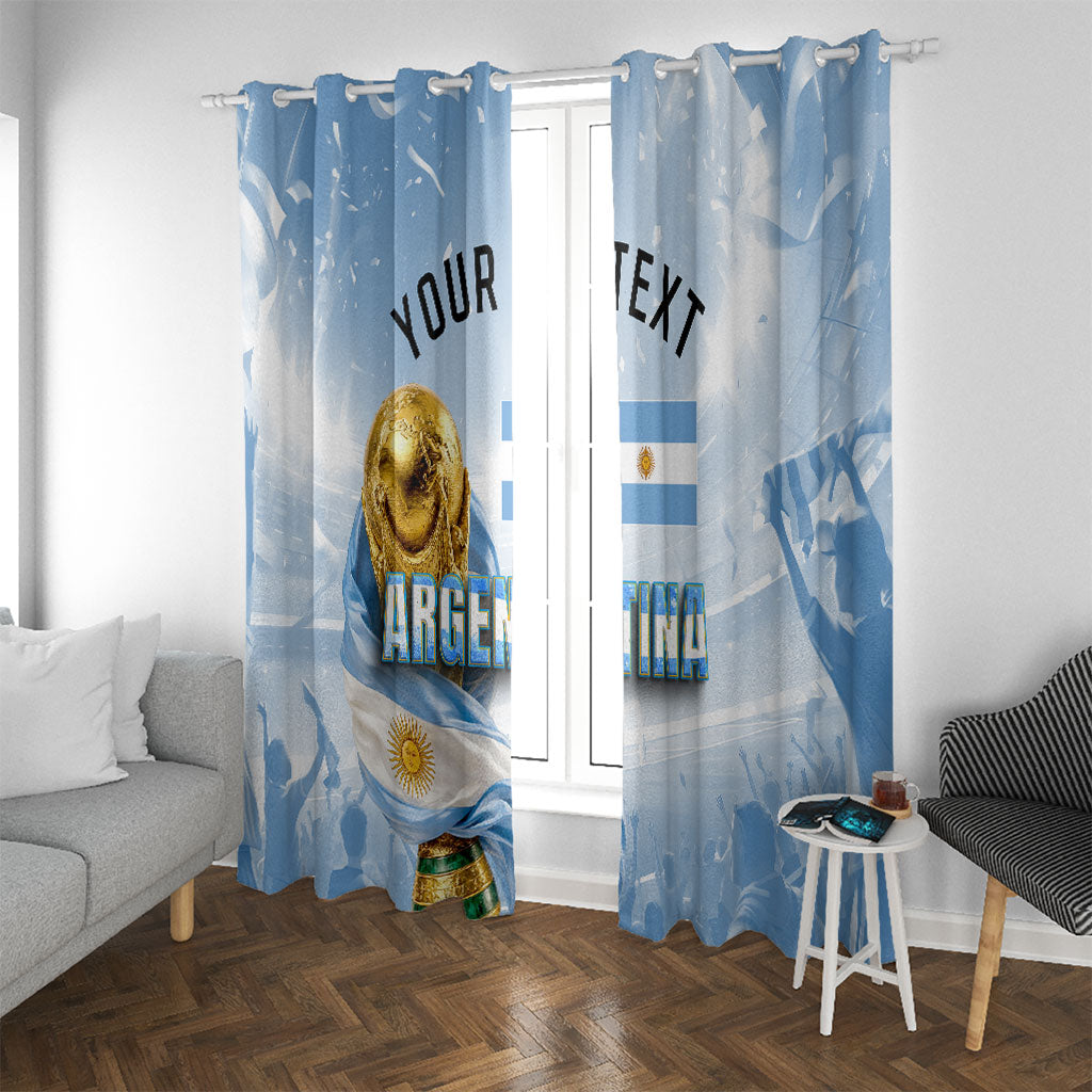 Personalized Argentina Football Champion Trophy Window Curtain Flag Soccer Fan Graphic