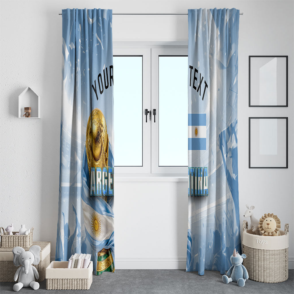 Personalized Argentina Football Champion Trophy Window Curtain Flag Soccer Fan Graphic