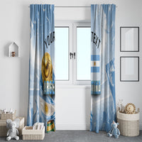 Personalized Argentina Football Champion Trophy Window Curtain Flag Soccer Fan Graphic