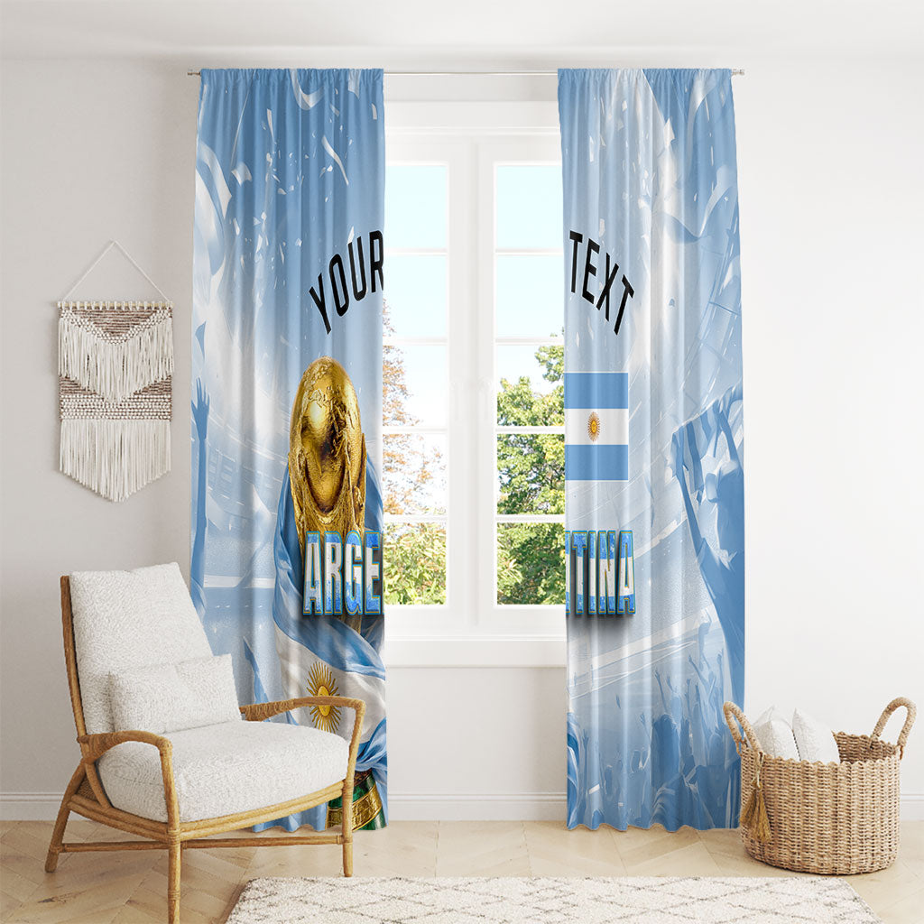 Personalized Argentina Football Champion Trophy Window Curtain Flag Soccer Fan Graphic