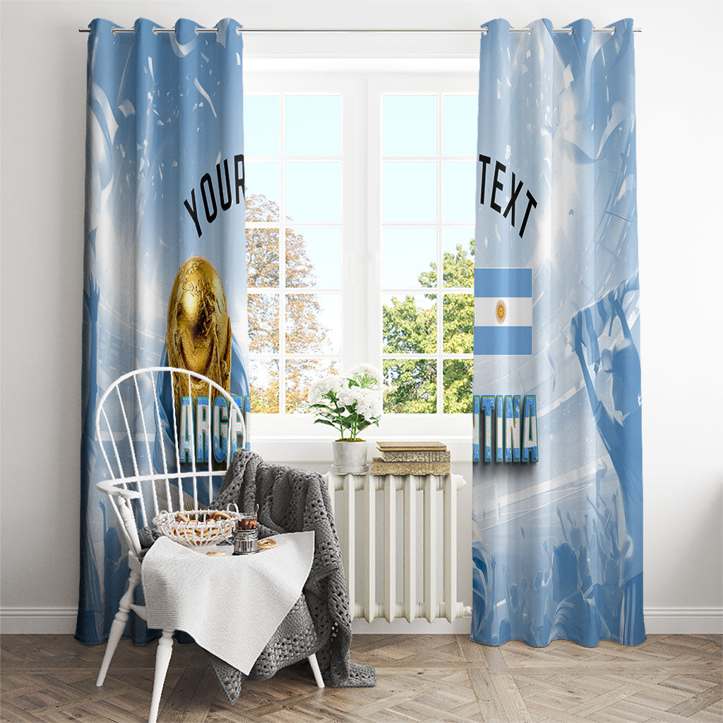 Personalized Argentina Football Champion Trophy Window Curtain Flag Soccer Fan Graphic