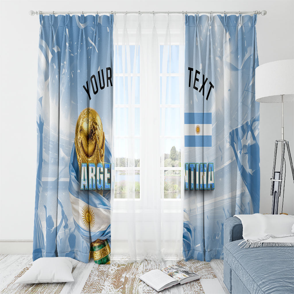 Personalized Argentina Football Champion Trophy Window Curtain Flag Soccer Fan Graphic