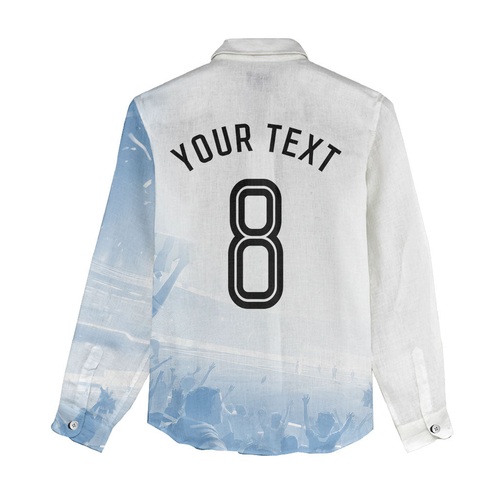 Personalized Argentina Football Champion Trophy Women Casual Shirt Flag Soccer Fan Graphic