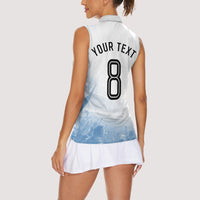 Personalized Argentina Football Champion Trophy Women Sleeveless Polo Shirt Flag Soccer Fan Graphic