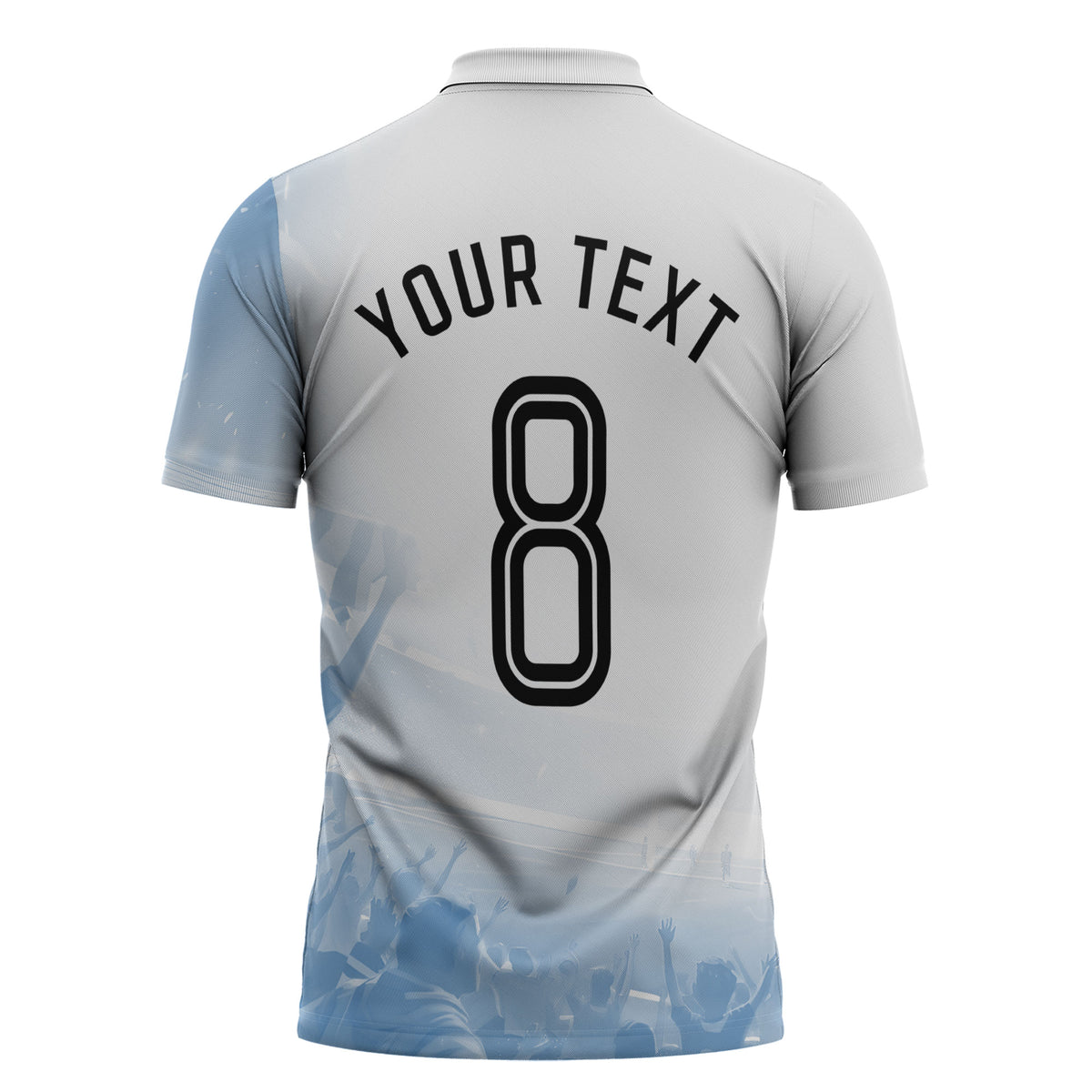 Personalized Argentina Football Champion Trophy Zipper Polo Shirt Flag Soccer Fan Graphic