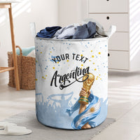 Personalized Argentina Football Laundry Basket Soccer Trophy Celebration Flag Graphic