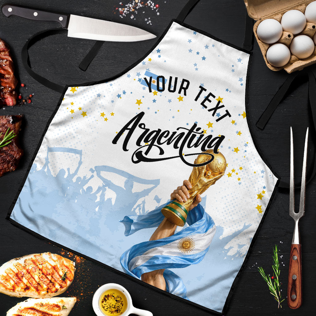 Personalized Argentina Football Apron Soccer Trophy Celebration Flag Graphic