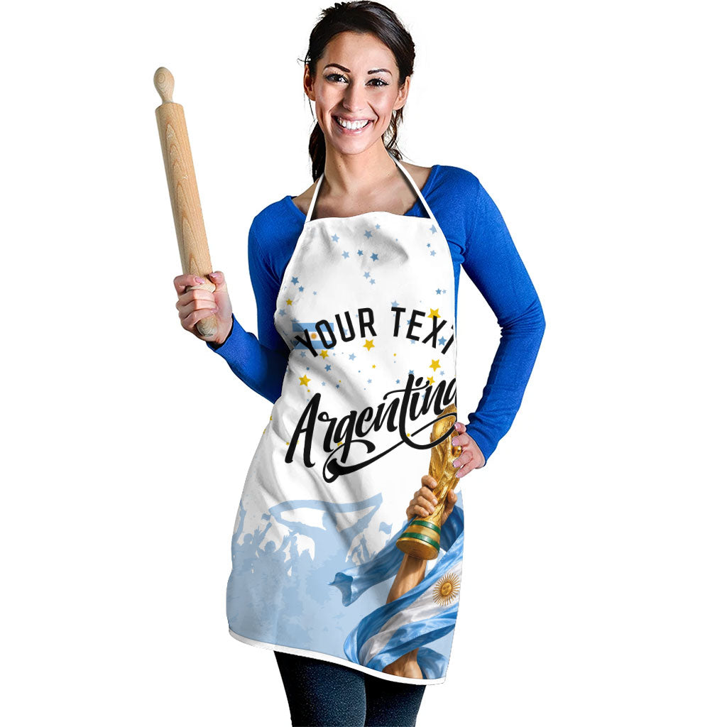 Personalized Argentina Football Apron Soccer Trophy Celebration Flag Graphic
