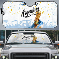 Personalized Argentina Football Auto Sun Shade Soccer Trophy Celebration Flag Graphic