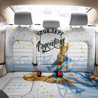 Personalized Argentina Football Back Car Seat Cover Soccer Trophy Celebration Flag Graphic