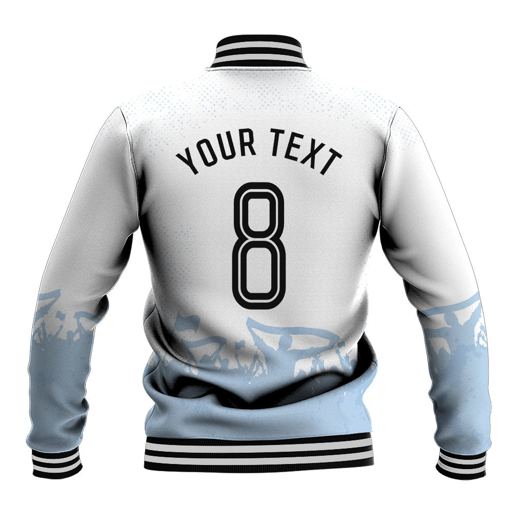 Personalized Argentina Football Baseball Jacket Soccer Trophy Celebration Flag Graphic
