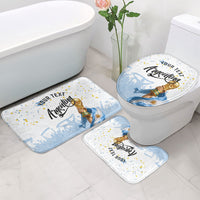 Personalized Argentina Football Bathroom Set Soccer Trophy Celebration Flag Graphic