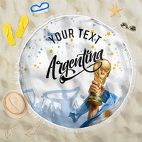 Personalized Argentina Football Beach Blanket Soccer Trophy Celebration Flag Graphic