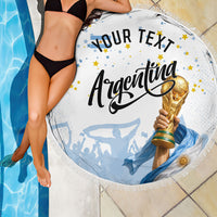 Personalized Argentina Football Beach Blanket Soccer Trophy Celebration Flag Graphic