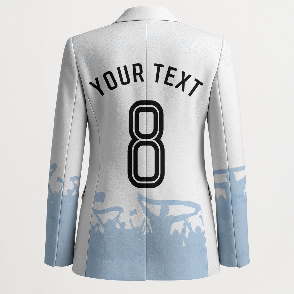 Personalized Argentina Football Blazer Soccer Trophy Celebration Flag Graphic