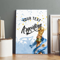 Personalized Argentina Football Canvas Wall Art Soccer Trophy Celebration Flag Graphic