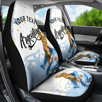 Personalized Argentina Football Car Seat Cover Soccer Trophy Celebration Flag Graphic