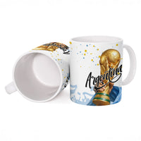 Personalized Argentina Football Ceramic Mug Soccer Trophy Celebration Flag Graphic