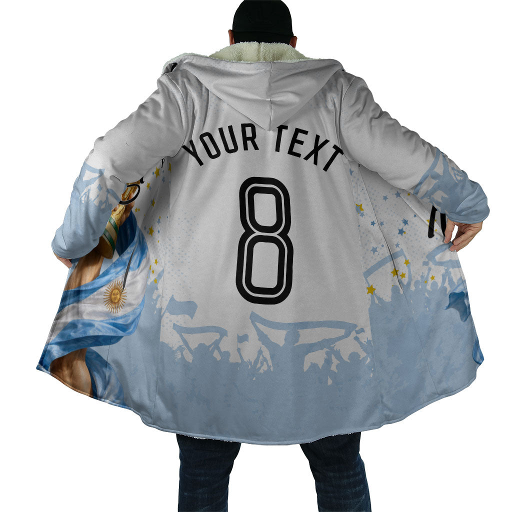 Personalized Argentina Football Cloak Soccer Trophy Celebration Flag Graphic
