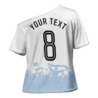 Personalized Argentina Football Cross Shoulder Shirt Soccer Trophy Celebration Flag Graphic