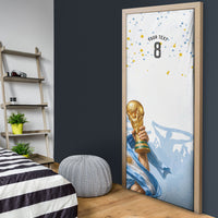 Personalized Argentina Football Door Cover Soccer Trophy Celebration Flag Graphic