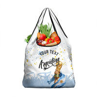 Personalized Argentina Football Grocery Bag Soccer Trophy Celebration Flag Graphic