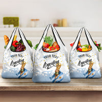 Personalized Argentina Football Grocery Bag Soccer Trophy Celebration Flag Graphic