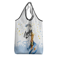 Personalized Argentina Football Grocery Bag Soccer Trophy Celebration Flag Graphic