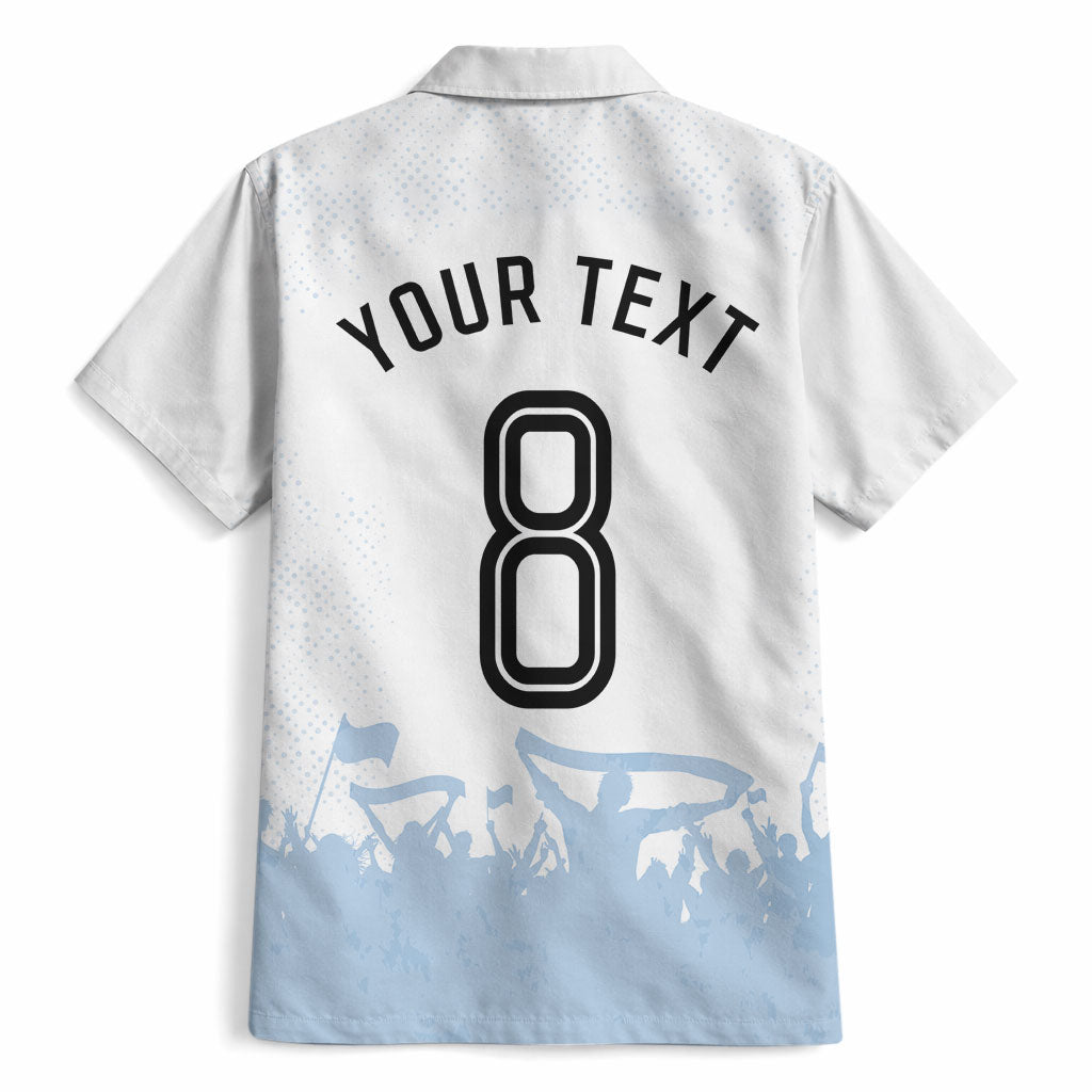 Personalized Argentina Football Hawaiian Shirt Soccer Trophy Celebration Flag Graphic