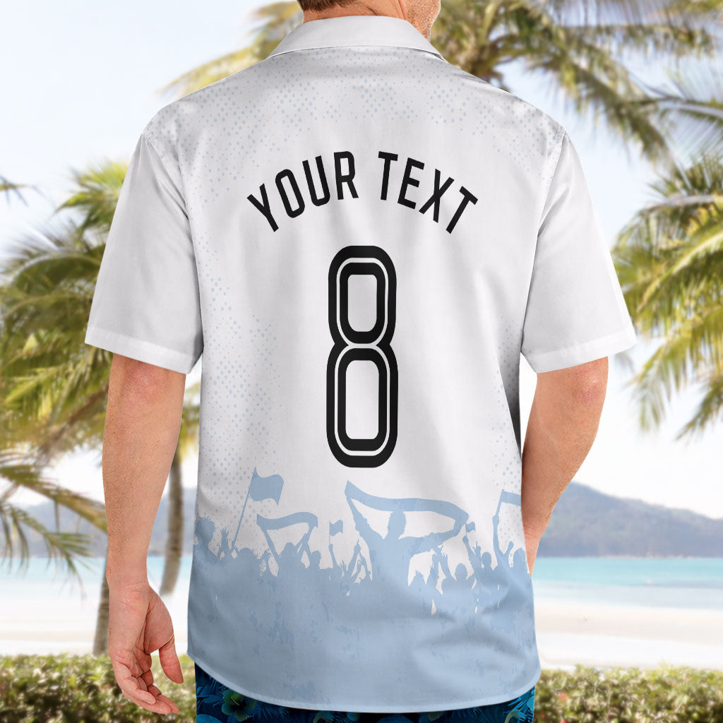 Personalized Argentina Football Hawaiian Shirt Soccer Trophy Celebration Flag Graphic