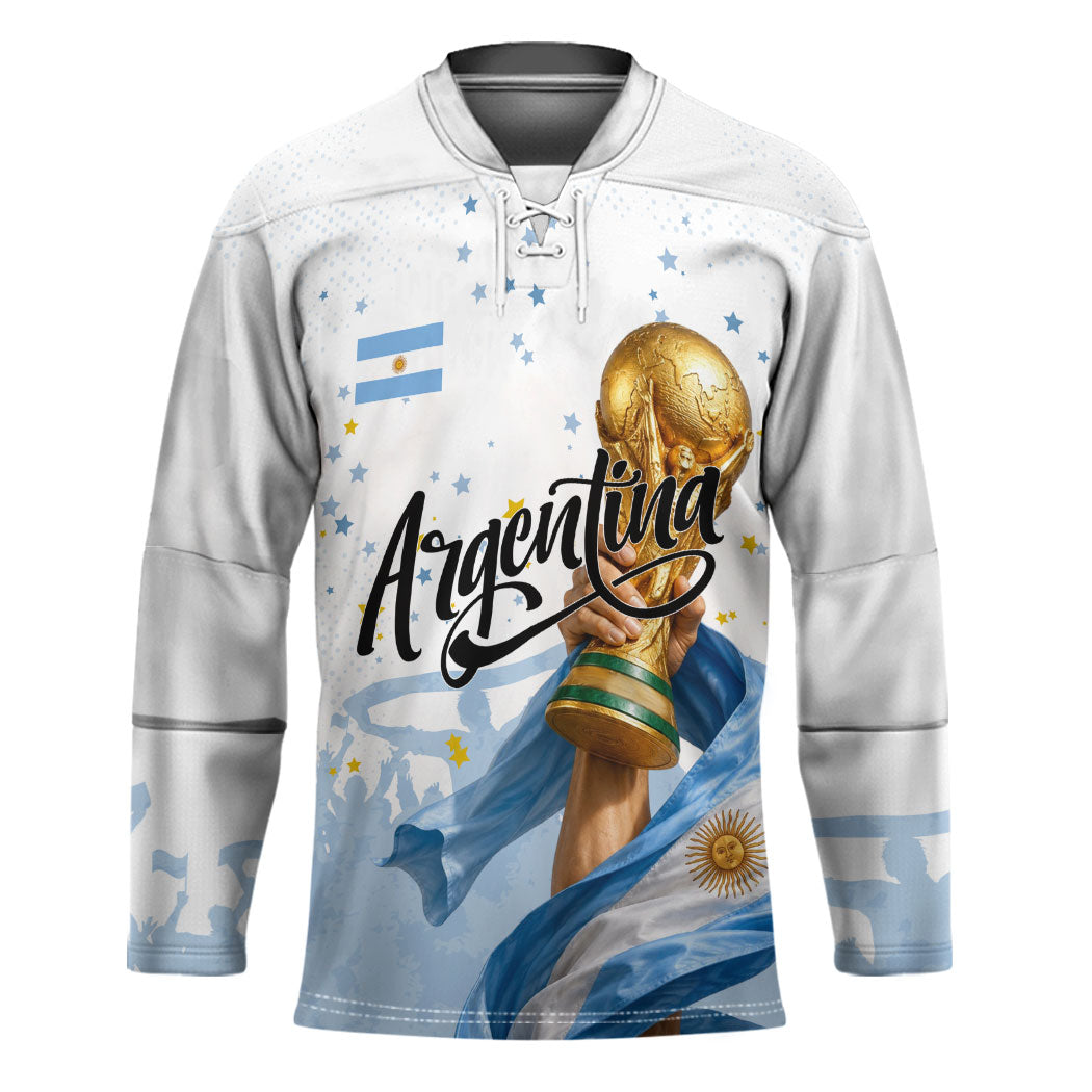 Personalized Argentina Football Hockey Jersey Soccer Trophy Celebration Flag Graphic