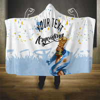 Personalized Argentina Football Hooded Blanket Soccer Trophy Celebration Flag Graphic