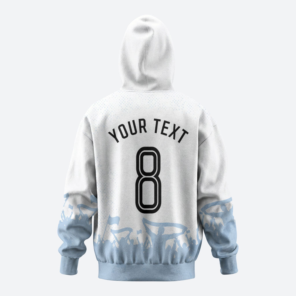 Personalized Argentina Football Hoodie Soccer Trophy Celebration Flag Graphic