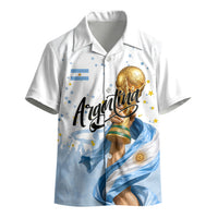 Personalized Argentina Football Kid Hawaiian Shirt Soccer Trophy Celebration Flag Graphic