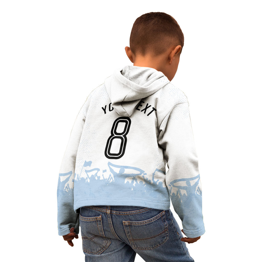 Personalized Argentina Football Kid Hoodie Soccer Trophy Celebration Flag Graphic