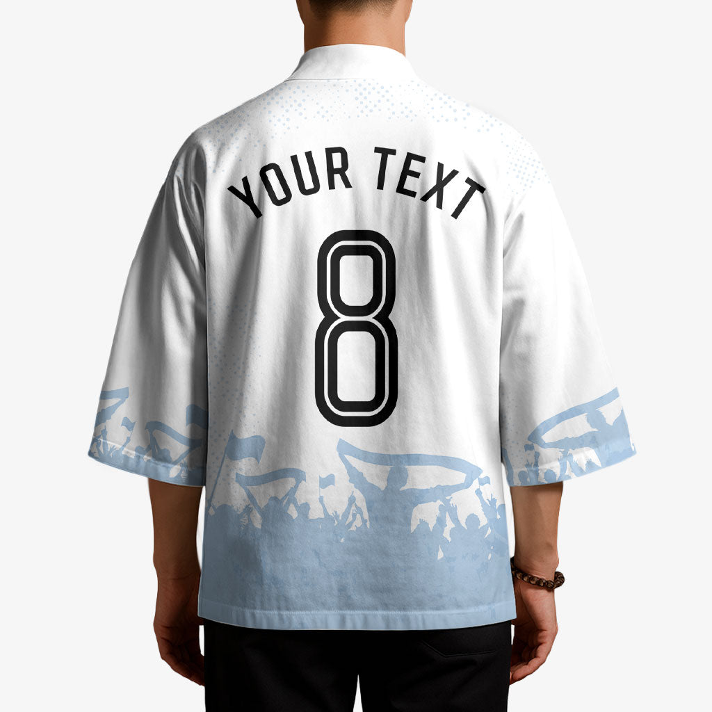 Personalized Argentina Football Kimono Soccer Trophy Celebration Flag Graphic
