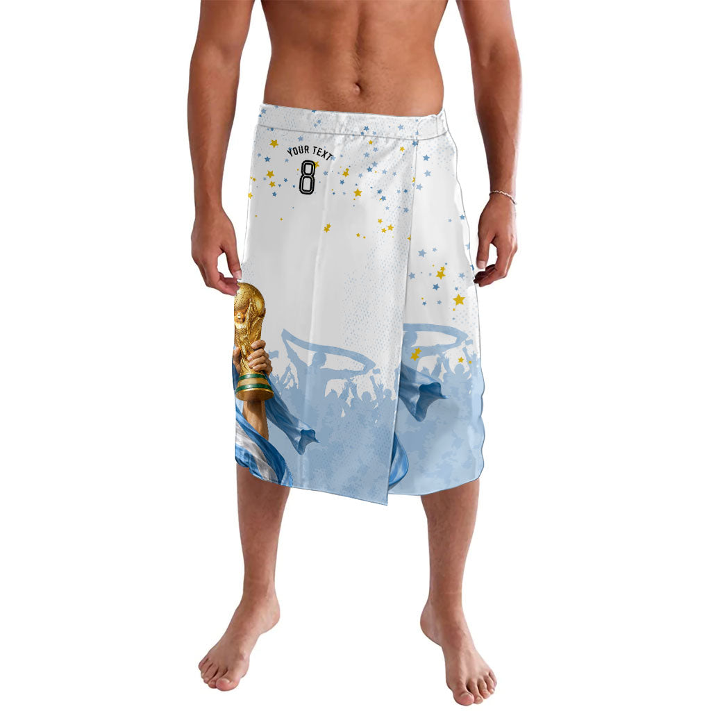 Personalized Argentina Football Lavalava Soccer Trophy Celebration Flag Graphic