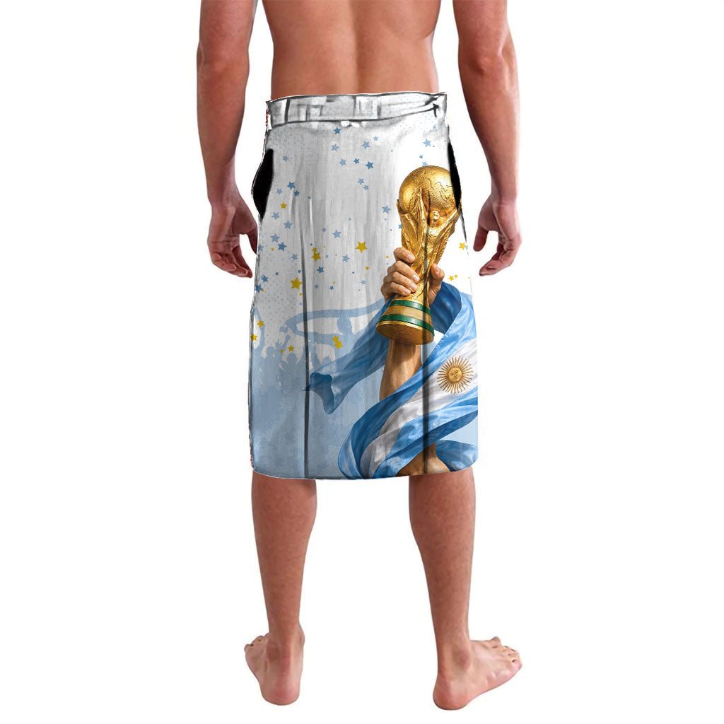 Personalized Argentina Football Lavalava Soccer Trophy Celebration Flag Graphic
