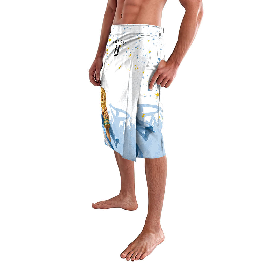 Personalized Argentina Football Lavalava Soccer Trophy Celebration Flag Graphic