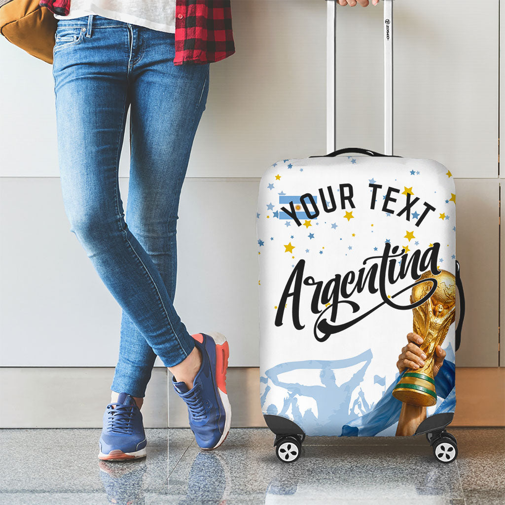 Personalized Argentina Football Luggage Cover Soccer Trophy Celebration Flag Graphic