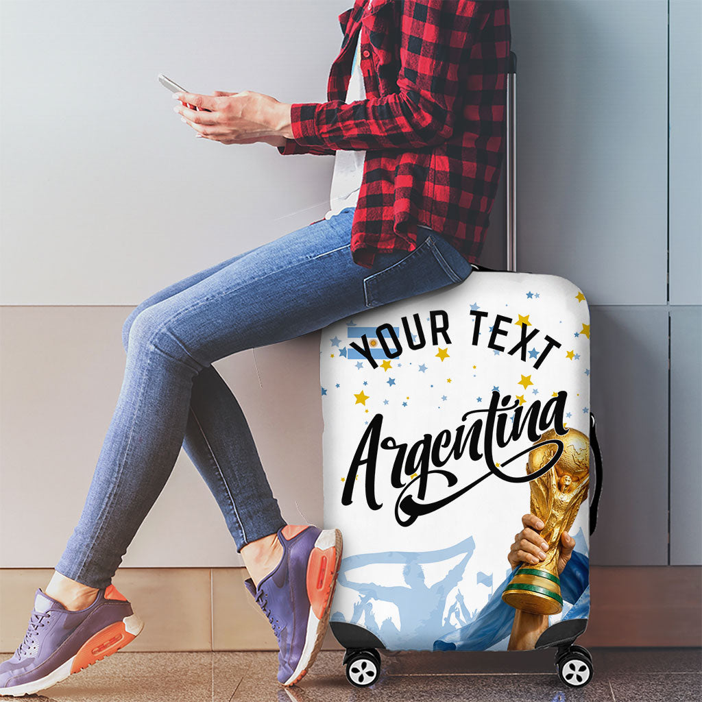 Personalized Argentina Football Luggage Cover Soccer Trophy Celebration Flag Graphic
