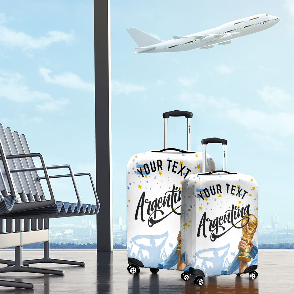 Personalized Argentina Football Luggage Cover Soccer Trophy Celebration Flag Graphic