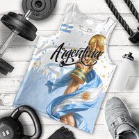 Personalized Argentina Football Men Tank Top Soccer Trophy Celebration Flag Graphic