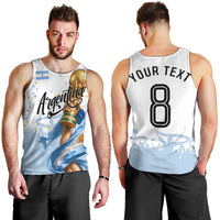 Personalized Argentina Football Men Tank Top Soccer Trophy Celebration Flag Graphic